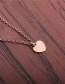 Fashion Rose Gold Peach Heart Titanium Steel Stainless Steel Peach Heart Pendant Necklace