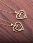 Fashion O Child Chain Love (new Chain) Heart Inlaid With Diamonds And Gold-plated Copper Hollow Multilayer Necklace