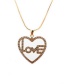 Fashion 40cm Hip Hop Chain + O Child Chain Love Letter Heart Inlaid With Diamonds And Gold-plated Copper Hollow Multilayer Necklace