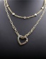 Fashion Love Necklace Micro-inlaid Zircon Love Heart Copper Gold-plated Multilayer Necklace