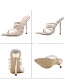 Fashion White Strap-on-toe Stiletto Slippers