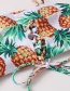 Fashion Printing Pineapple Print Row Rope High Waist Split Swimsuit