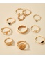 Fashion Gold Color Dripping Love Mang Star Geometric Ring Set