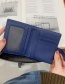Fashion Love Dark Blue Multi-card Slot Short Embroidery 2-fold Coin Wallet