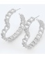 Fashion Silver Color Alloy Notch Love Hollow Earrings
