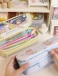 Fashion Yellow Four Heads Large-capacity Canvas Printing Double-layer Pencil Case