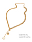 Fashion Gold Color Round Bead Coin Pendant Chain Necklace