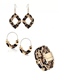 Fashion Combination 9 Leopard Print Resin Geometric Print Earrings Bracelet Necklace