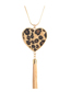 Fashion Hollow Four-leaf Clover Combination Leopard Print Tassel Geometric Alloy Earrings Necklace Bracelet