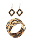 Fashion Four-leaf Clover Combination Leopard Print Tassel Geometric Alloy Earrings Necklace Bracelet