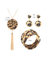 Fashion Leopard Print Suit Leopard Pattern Tassel Alloy Necklace Earrings Bracelet
