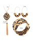 Fashion Leopard Print Suit Leopard Print Tassel Resin Geometric Earrings Necklace Bracelet
