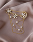 Fashion Gold Color Six-pointed Star Micro-inlaid Zircon Paper Clip Alloy Brooch