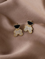 Fashion White Micro-inlaid Zircon Bear Diamond Alloy Earrings