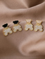 Fashion White Micro-inlaid Zircon Bear Diamond Alloy Earrings