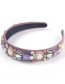 Fashion Purple Flannel Diamond Imitation Pearl Flower Headband