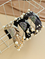 Fashion Gray Fabric With Diamond-studded Pearls And Knotted Hair Band