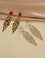 Fashion Color Alloy Diamond Tassel Stud Earrings
