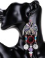 Fashion 7461 Black Geometric Alloy Diamond Multi-layer Tassel Earrings