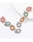 Fashion Color Alloy Diamond And Acrylic Drop Oil Geometric Multi-layer Earrings