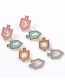 Fashion Color Alloy Diamond And Acrylic Drop Oil Geometric Multi-layer Earrings