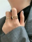 Fashion Silver Color Two-piece Suit Hollow Chain Wave Geometric Ring Set