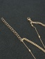 Fashion Gold Color Alloy Snake Bone Chain Round Bead Pendant Multilayer Necklace