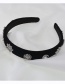Fashion Black Alloy Headband With Diamonds Pearls And Flowers
