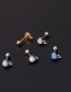 Fashion Gold Color Stainless Steel Inlaid Aussie Round Screw Ball Earrings