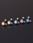 Fashion Silver Color 3 Stainless Steel Inlaid Aussie Round Screw Ball Earrings