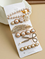 Fashion Golden Alloy Diamond Pearl Scissors Feather Bead Hairpin Set