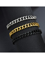 Fashion Black 3mm*22cm Polished Double-sided Cuban Chain 18k Gold Titanium Steel Bracelet (single Price)