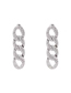 Fashion White Diamond Diamond Thick Chain Hollow Alloy Earrings