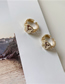 Fashion O Gold Color Diamond Letter Chain Alloy Geometric Ring