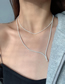 Fashion Silver Color Thin Chain Alloy Double Necklace