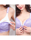 Fashion Gray Honeycomb Mold Cup Breathable Lace Front Buckle Nursing Bra