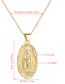 Fashion Gold Color Oval Virgin Mary Pendant Copper Plated 18k Gold Micro-set Zircon Necklace