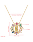 Fashion Color Geometric Hollow Virgin Mary Pendant Gold-plated Copper Necklace With Zircon