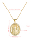 Fashion Gold Color Oval Christian Priest Pendant Copper Micro-inlaid Zircon Necklace