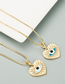 Fashion Blue-green Eye Drop Oil Heart Pendant Copper Micro-inlaid Zircon Necklace