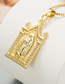 Fashion Gold Color Bronze Plated 18k Gold Micro-set Zircon Virgin Mary Pendant Necklace