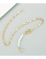 Fashion Gold Color Thick Chain Skull Pearl Alloy Diamond Necklace