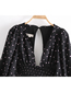 Fashion Black Dot V-neck Elastic Small Shirt