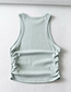 Fashion Green Solid Color Base Slim-fit Vest Top