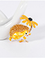 Fashion White Alloy Drip Oil Hedgehog Flower Brooch