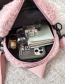 Fashion Pink Plush Zipper Solid Color One-shoulder Messenger Bag