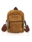Fashion Brown Plush Zipper Solid Color One-shoulder Messenger Bag