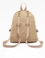 Fashion Khaki Fringed Straw Backpack