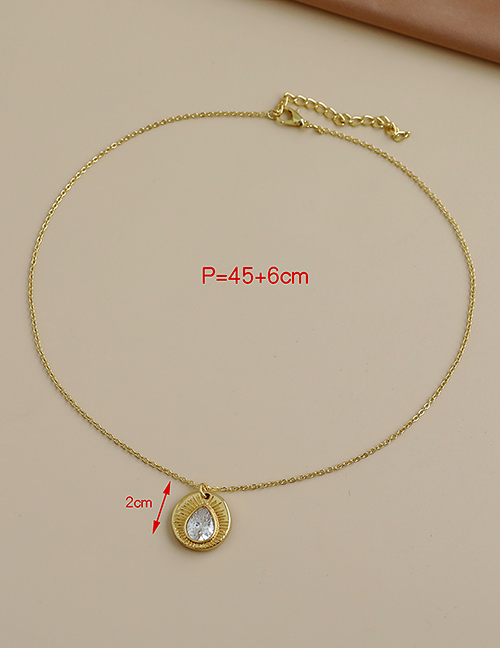 Fashion Golden Copper Inlaid Zircon Palm Necklace