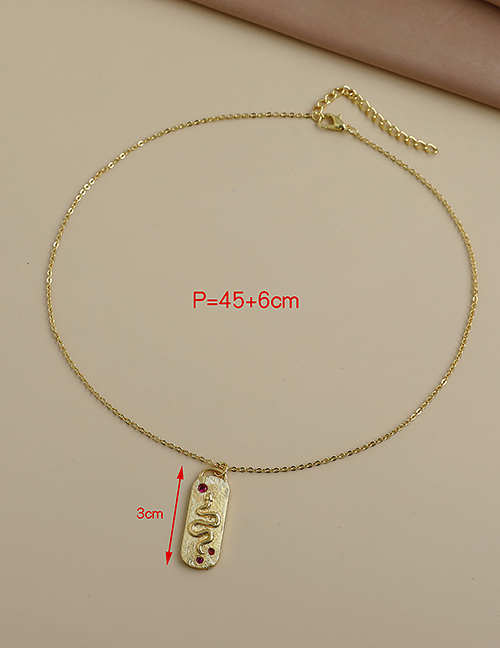 Fashion Golden Copper Inlaid Zircon Fine Chain Cross Serpentine Necklace